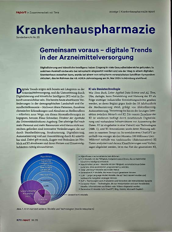 Vorschauseite 1: Gemeinsam voraus - digitale Trends in der Arzneimittelversorgung