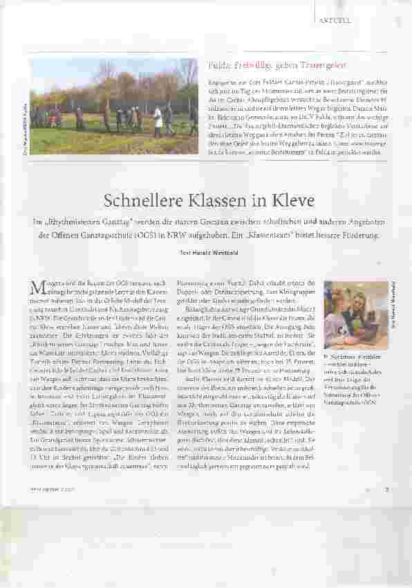 Vorschauseite 1: Schnellere Klassen in Kleve