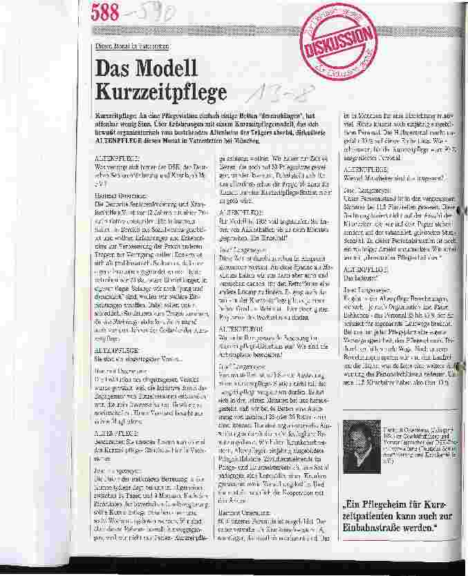 Vorschauseite 1: Das Modell Kurzzeitpflege Diesen Monat in Vaterstetten