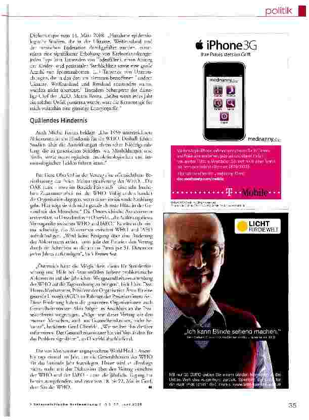 Vorschauseite 2: Atomvertrag „knebelt WHO