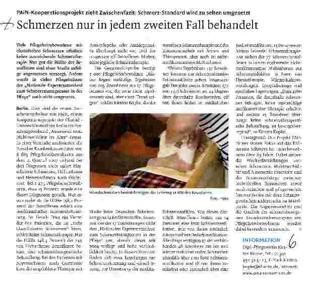 Vorschauseite 1: Schmerzen nur in jedem zweiten Fall behandelt