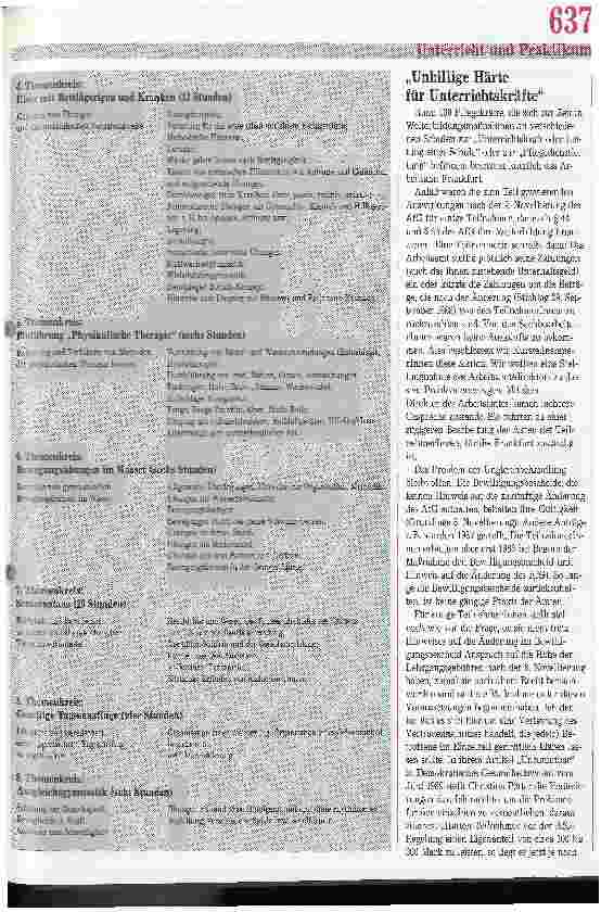 Vorschauseite 2: Bewegung soll Lebensfreude erhalten Stundentafel der Altenpflege-Ausbildung wurde überarbeitet