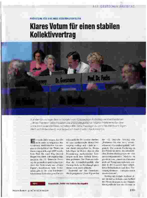 Vorschauseite 1: Klares Votum für einen stabilen Kollektivvertrag