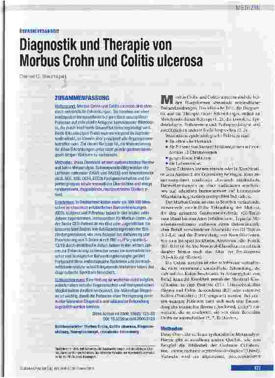 Vorschauseite 1: Diagnostik und Therapie von Morbus Crohn und Colitis ulcerosa