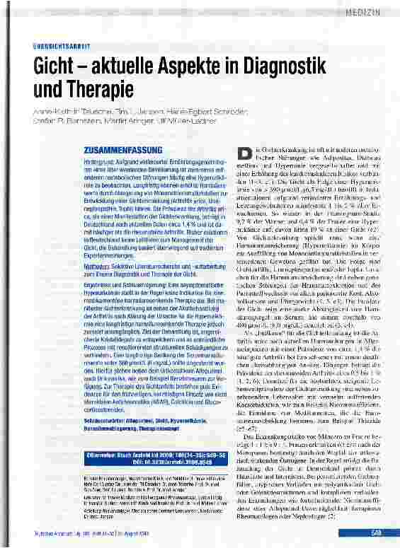 Vorschauseite 1: Gicht - aktuelle Aspekte in Diagnostik und Therapie