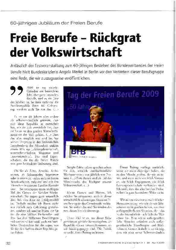 Vorschauseite 1: Freie Berufe - Rückgrat der Volkswirtschaft