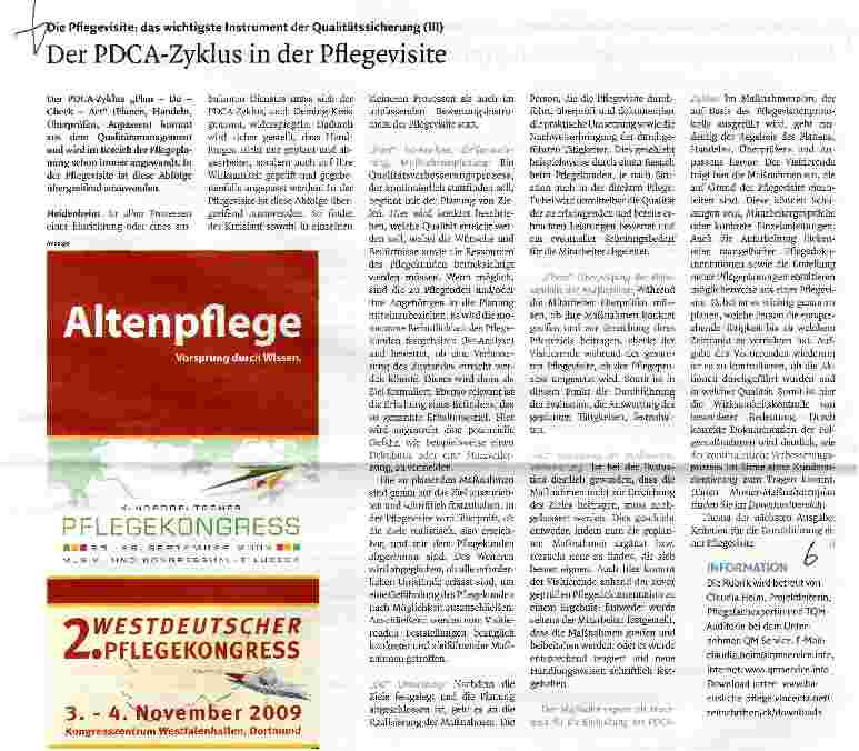Vorschauseite 1: PDCA-Zyklus in der Pflegevisite