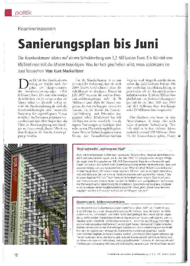 Vorschauseite 1: Sanierungsplan bis Juni