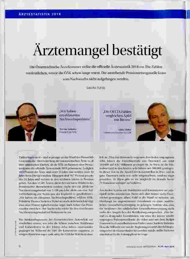 Vorschauseite 1: Ärztemangel bestätigt