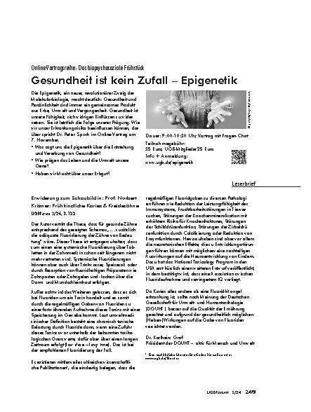 Vorschauseite 1: Online Vortragsreihe: Das biopsychosoziale Frühstück. Gesundheit ist kein Zufall – Epigenetik.
