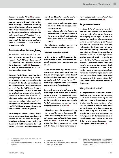 Vorschauseite 2: Gesetzentwurf zur Änderung des Neue-psychoaktive-Stoffe-Gesetzes Hat es sich jetzt ausgelacht?