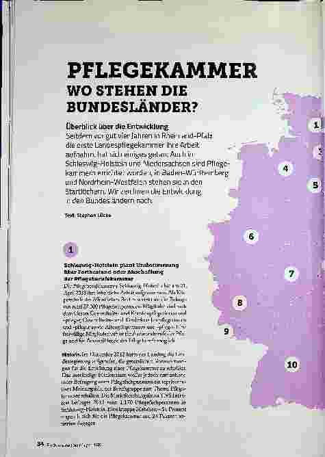Vorschauseite 1: PFLEGEKAMMER WO STEHEN DIE BUNDESLÄNDER? Corrected: PFLEGEKAMMER, WO STEHEN DIE BUNDESLÄNDER?