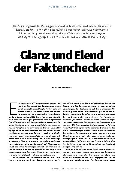 Vorschauseite 1: Glanz und Elend der Faktenchecker