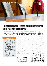 Vorschauseite 1: Ineffizienter Personaleinsatz und die Fachkraftquote