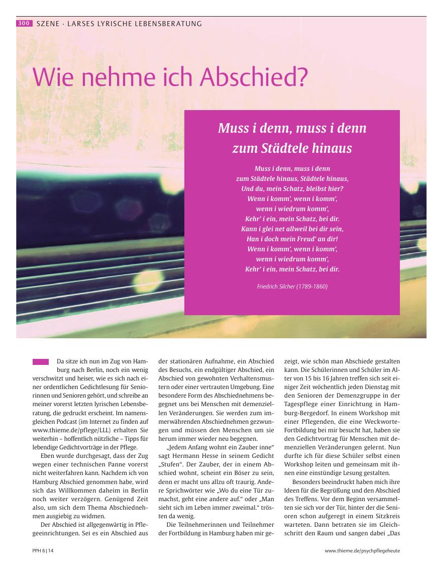 Vorschauseite 1: Wie nehme ich Abschied?