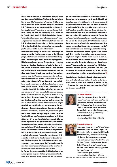 Vorschauseite 6: "What remains of the work?" Innovative Publikationsformate in Open Science