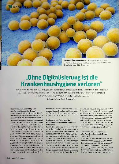 Vorschauseite 1: „Ohne Digitalisierung ist die Krankenhaushygiene verloren“