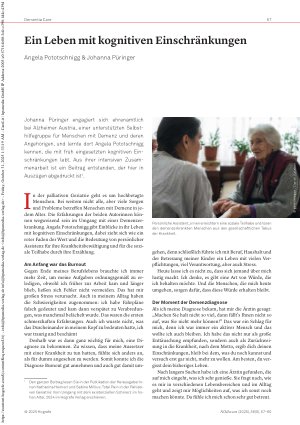 Vorschauseite 1: Ein Leben mit kognitiven Einschränkungen