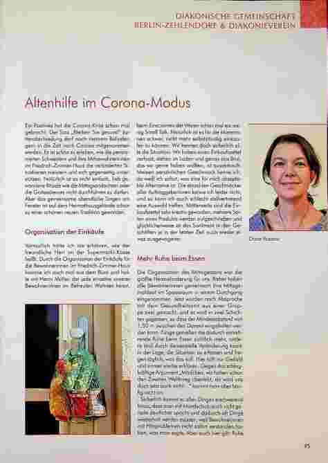 Vorschauseite 1: Altenhilfe im Corona-Modus