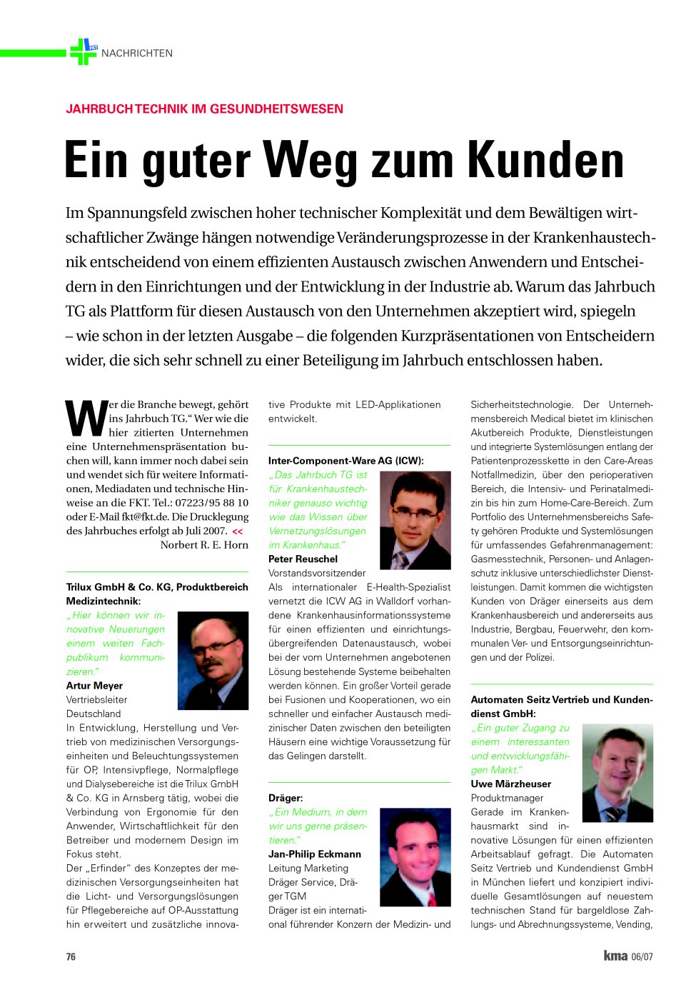Vorschauseite 1: Ein guter Weg zum Kunden
