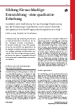 Vorschauseite 1: Bildung für nachhaltige Entwicklung – eine qualitative Erhebung