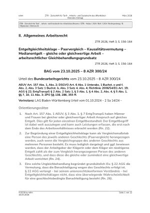 Vorschauseite 1: II. Allgemeines Arbeitsrecht