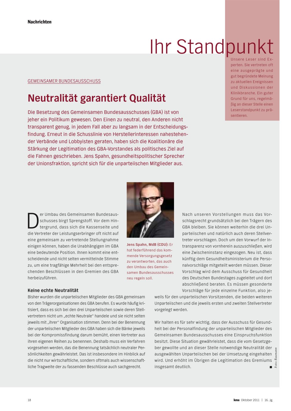 Vorschauseite 1: Neutralität garantiert Qualität