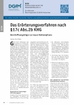 Vorschauseite 1: Das Erörterungsverfahren nach §17c Abs. 2b KHG: Vom Hoffnungsträger zur neuen Nahkampfzone