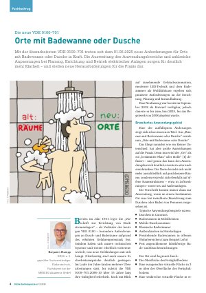 Vorschauseite 1: Die neue VDE 0100 – 701 Orte mit Badewanne oder Dusche