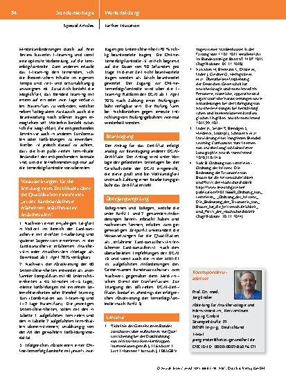 Vorschauseite 2: Zertifizierung: „Anästhesie bei herzchirurgischen und interventionellen kardiologischen Eingriffen“