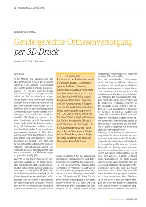 Vorschauseite 1: Gendergerechte Orthesenversorgung per 3D-Druck