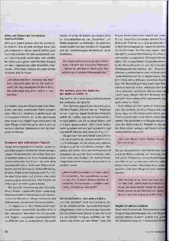 Vorschauseite 2: Wir wissen Wege für eine angemessene Kommunikation mit Sterbenskranken.