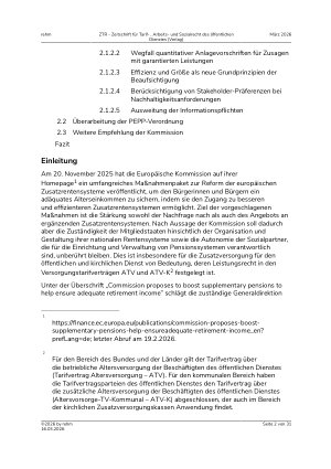 Vorschauseite 2: Das Zusatzrentenpaket der Europäischen Kommission: Neue Impulse für die Zusatzversorgung oder Regulierungsballast?