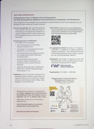 Vorschauseite 5: Philosophieren am Lebensende Warum Philosophische Praxis in der palliativen und hospizlichen Sorge fehlt - und gebraucht wird