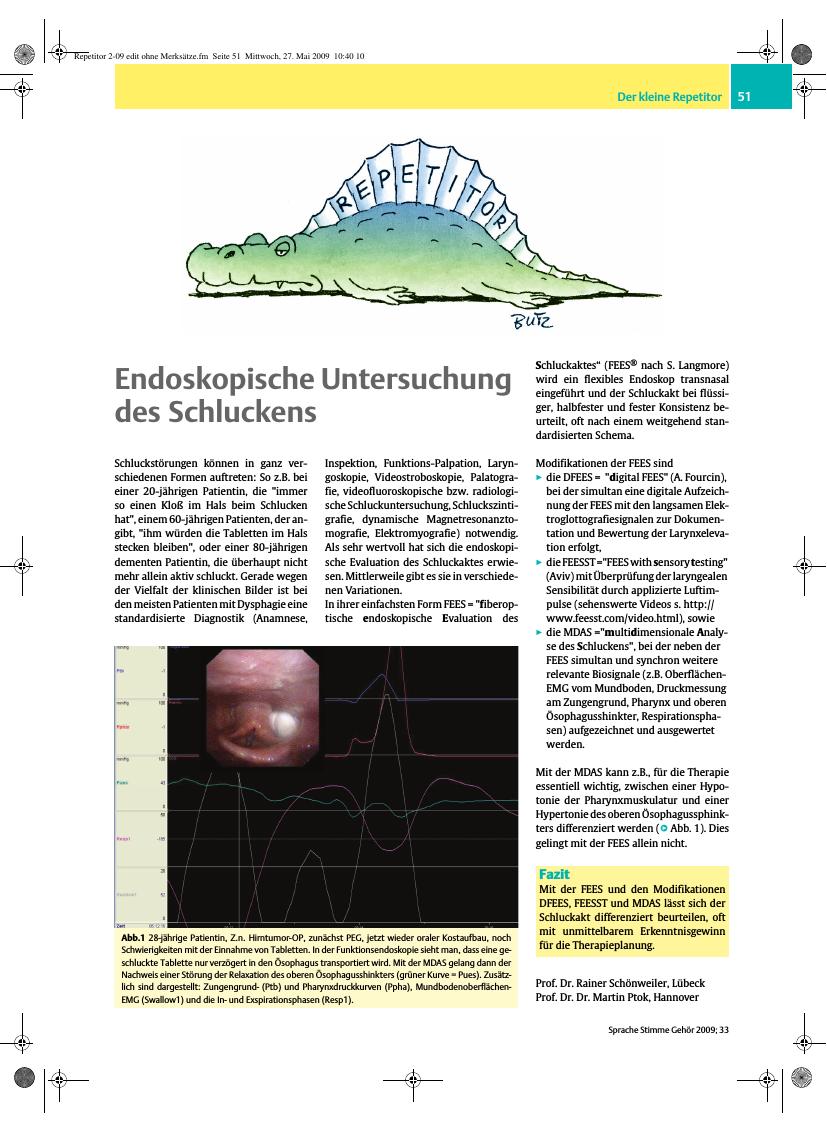 Vorschauseite 1: Endoskopische Untersuchung des Schluckens