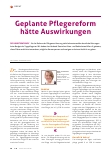 Vorschauseite 1: Geplante Pflegereform hätte Auswirkungen