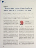 Vorschauseite 1: Erinnerungen an das Haus des Deutschen Vereins in Frankfurt am Main