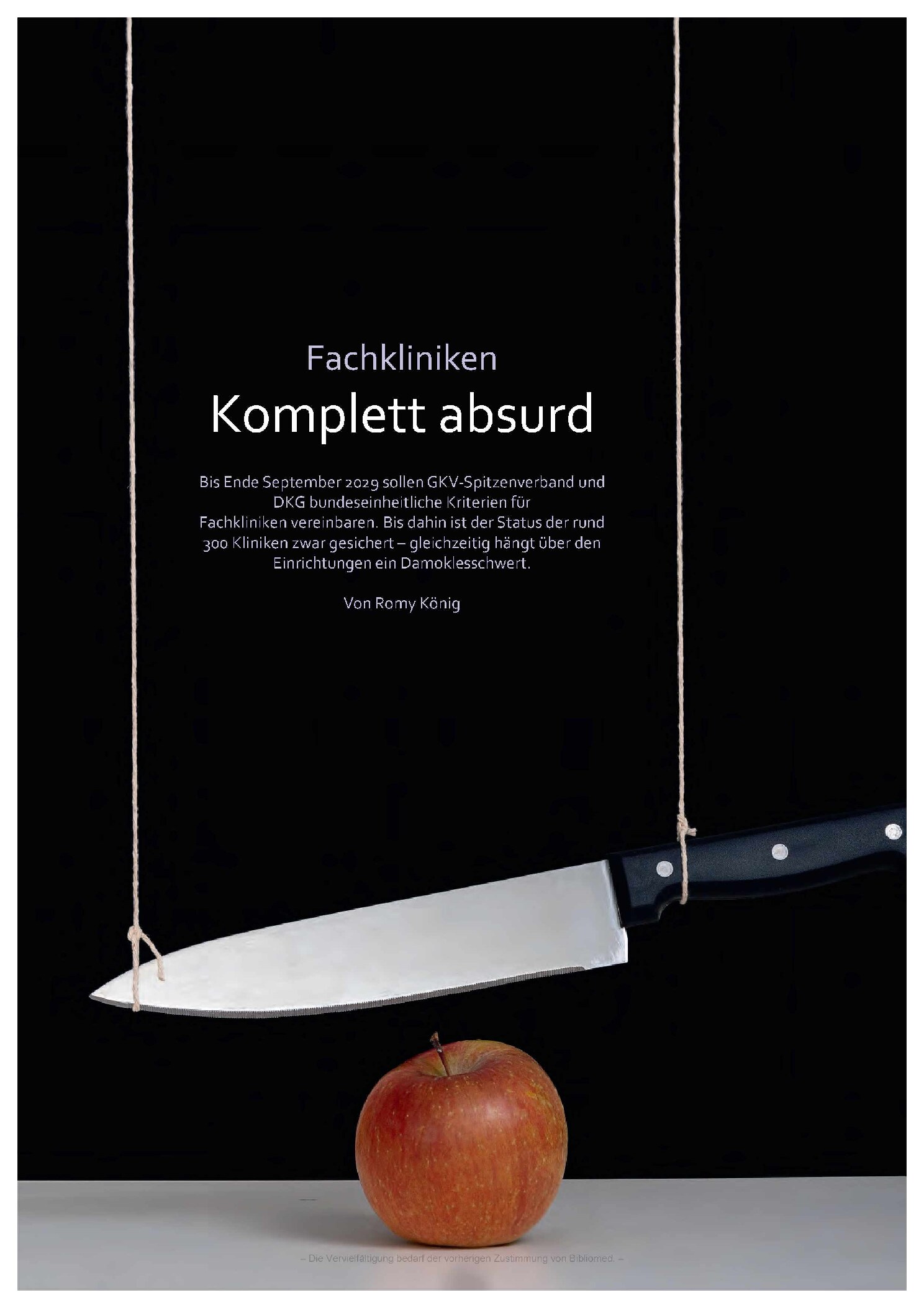 Vorschauseite 1: Fachkliniken: Komplett absurd
