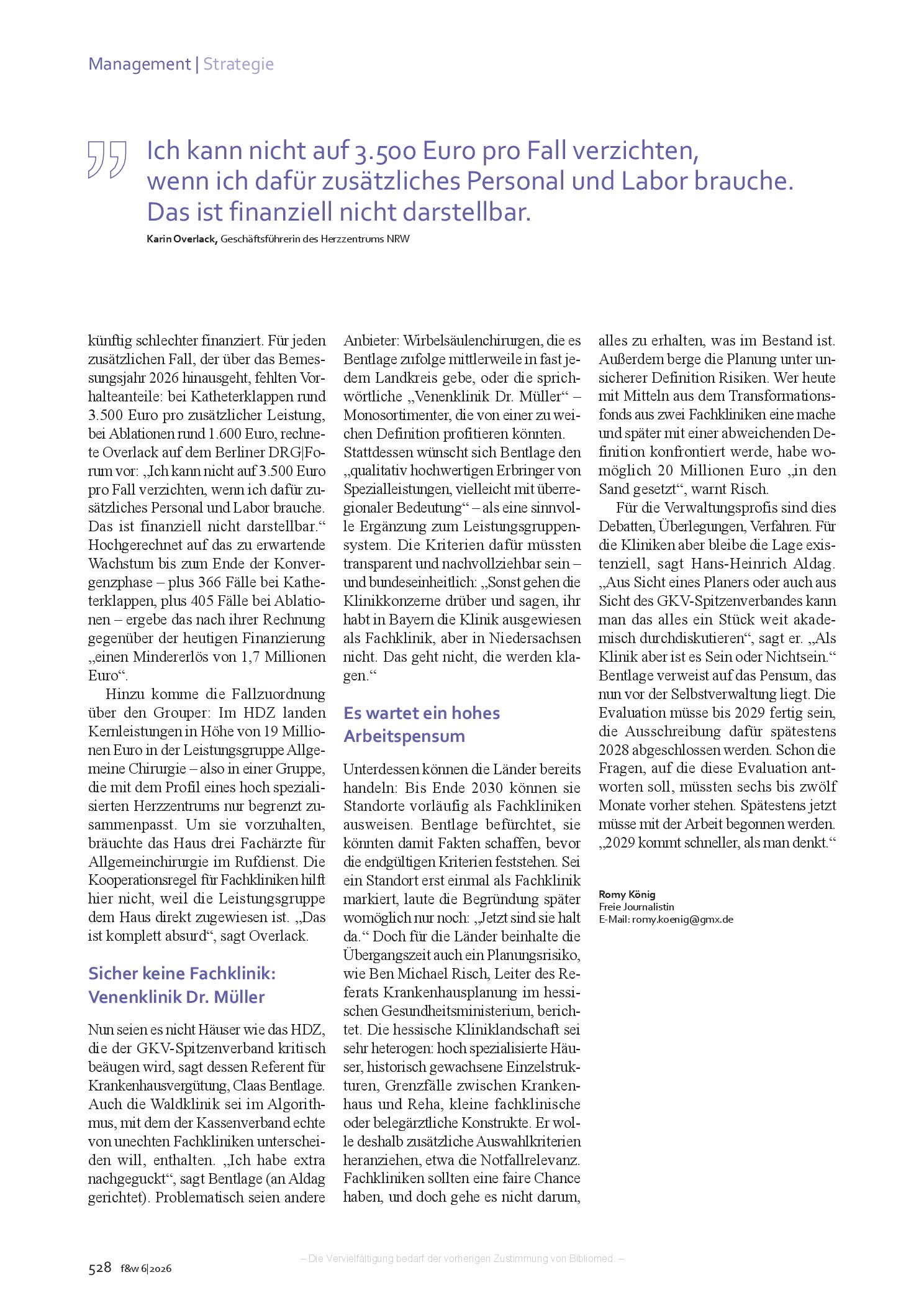 Vorschauseite 3: Fachkliniken: Komplett absurd