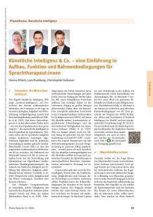 Vorschauseite 1: Künstliche Intelligenz & Co. – eine Einführung in Aufbau, Funktion und Rahmenbedingungen für Sprachtherapeut: innen