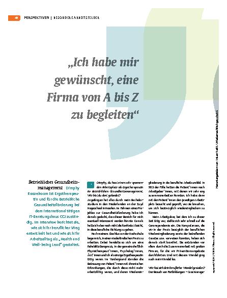 Vorschauseite 1: "Ich habe mir gewünscht, eine Firma von A bis Z zu begleiten."