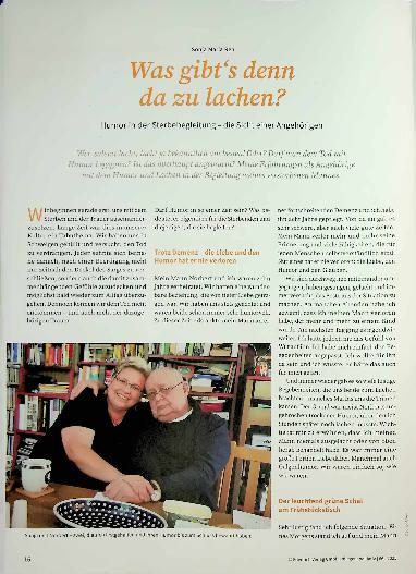 Vorschauseite 1: Was gibt's denn da zu lachen? Humor in der Sterbebegleitung - die Sicht einer Angehörigen