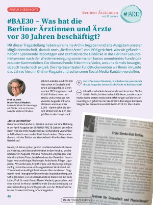 Vorschauseite 1: #BAE30 – Was hat die Berliner Ärztinnen und Ärzte vor 30 Jahren beschäftigt?