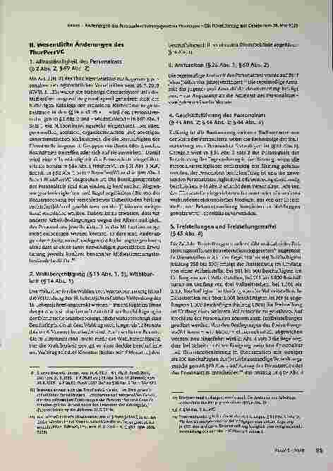Vorschauseite 2: Änderungen des Personalvertretungsgesetzes Thüringen - Die Novellierung mit Gesetz vom 28. Mai 2019