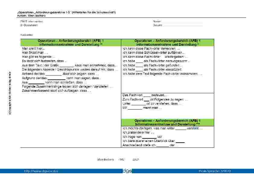 Vorschauseite 5: Operatoren_Anforderungsbereiche 1-3“ (Hilfekarten für die Lehrerschaft