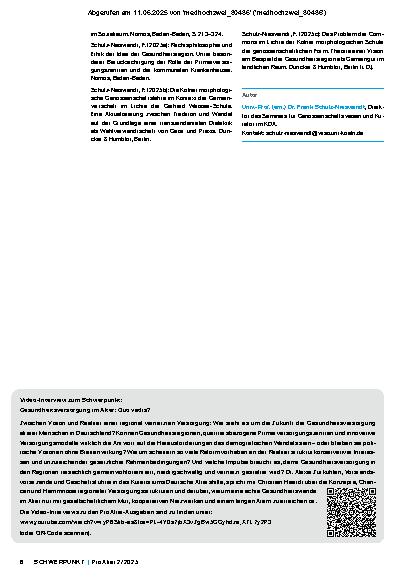 Vorschauseite 5: Idee der Gesundheitsregion und quartiersbezogener Primärversorgung als Gemeingut genossenschaftsartiger freier Zugänglichkeit