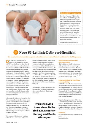 Vorschauseite 1: Neue S3-Leitlinie Delir verö!fentlicht