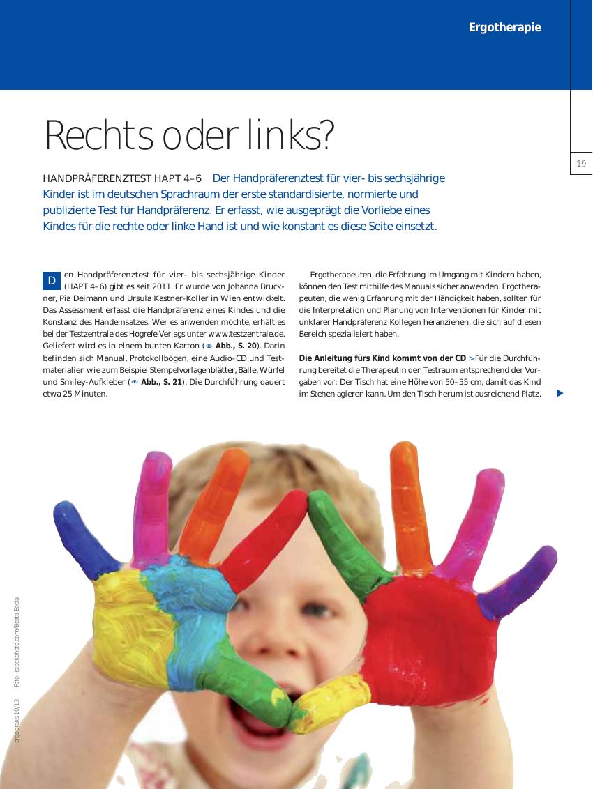 Vorschauseite 1: Handpräferenztest HAPT 4? 6? Rechts oder links?