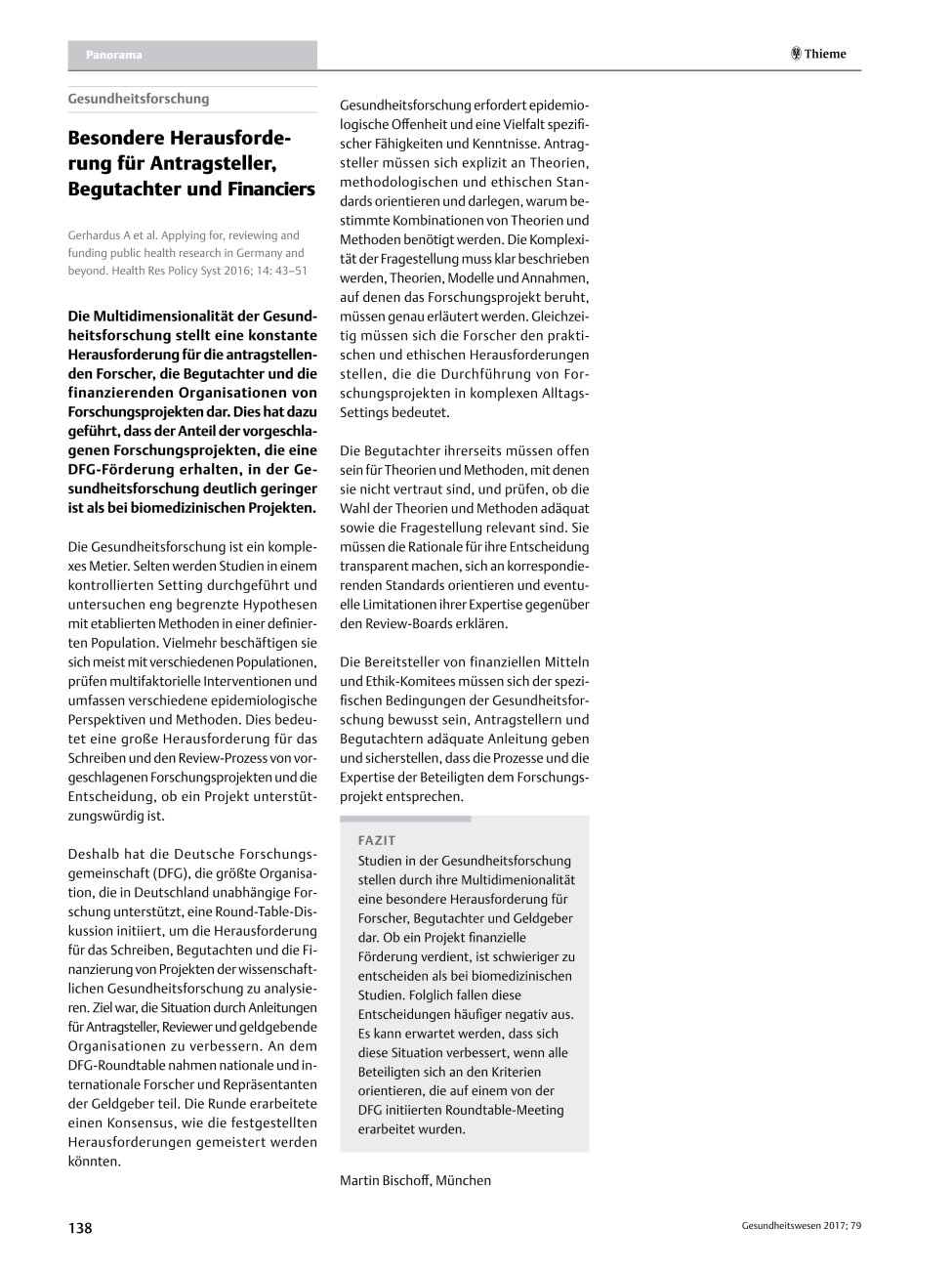 Vorschauseite 1: Besondere Herausforderung für Antragsteller, Begutachter und Financiers