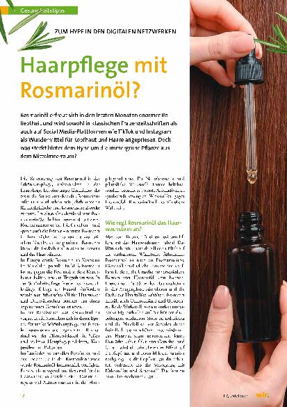 Vorschauseite 1: Haarpflege mit Rosmarinöl?